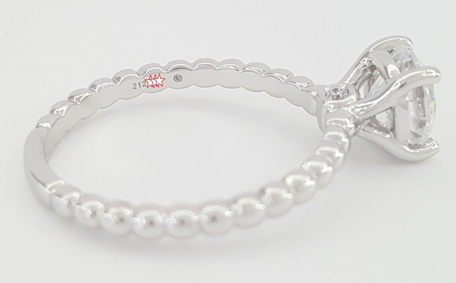 Ritani 1RZ1325 Solitaire Semi-Mount 0.03ct 18k White Gold Engagement Ring Rt 830