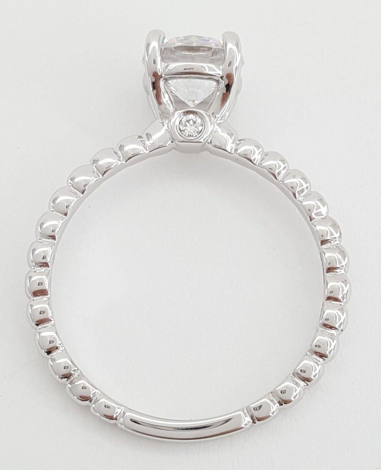 Ritani 1RZ1325 Solitaire Semi-Mount 0.03ct 18k White Gold Engagement Ring Rt 830