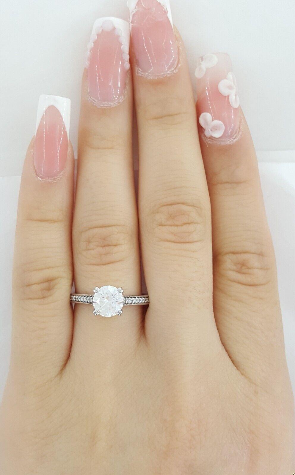 Ritani 1RZ2493 Semi-Mount Diamond 0.17ct 18k White Gold Engagement Ring Rt 1785