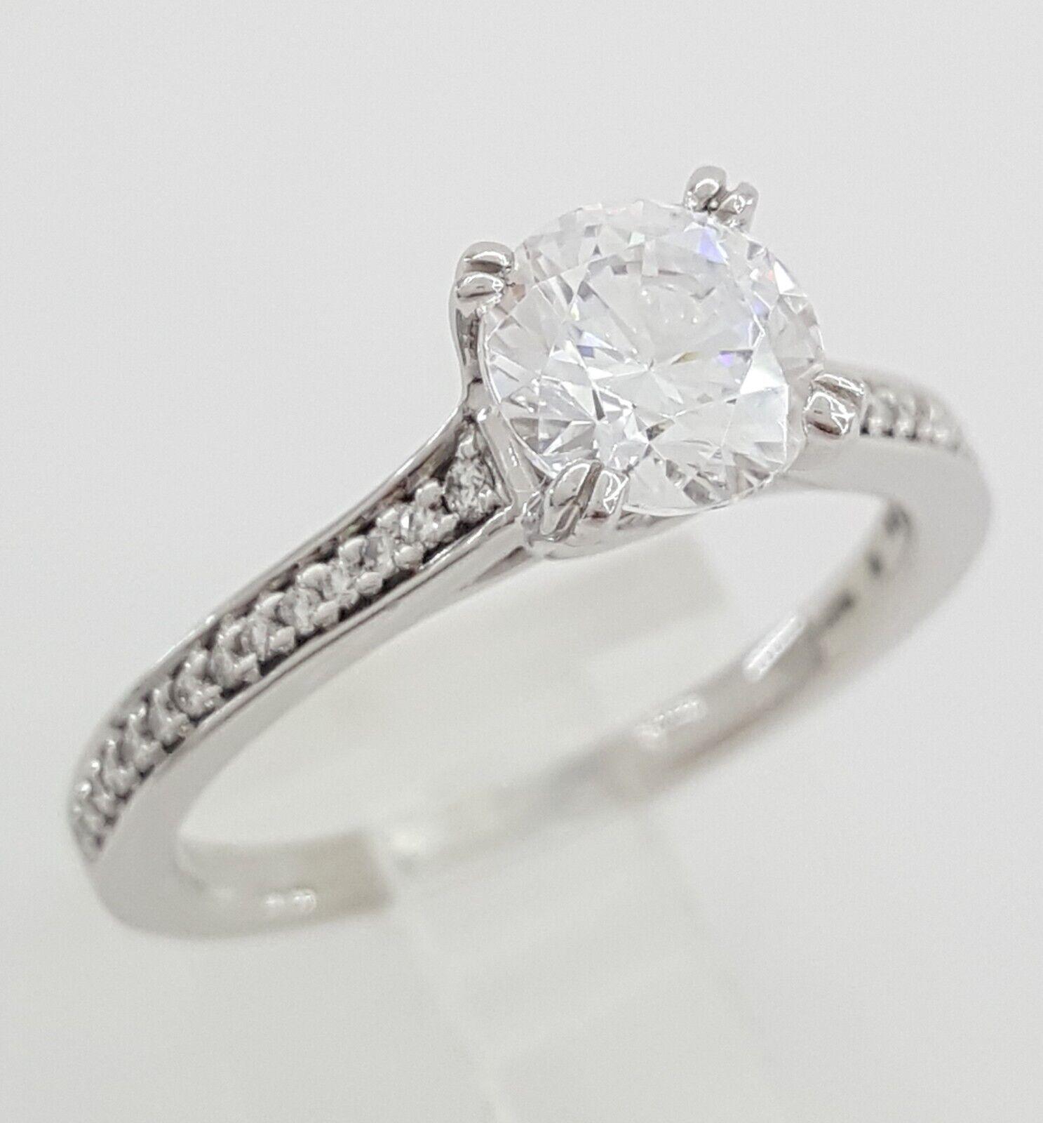 Ritani 1RZ2493 Semi-Mount Diamond 0.17ct 18k White Gold Engagement Ring Rt 1785