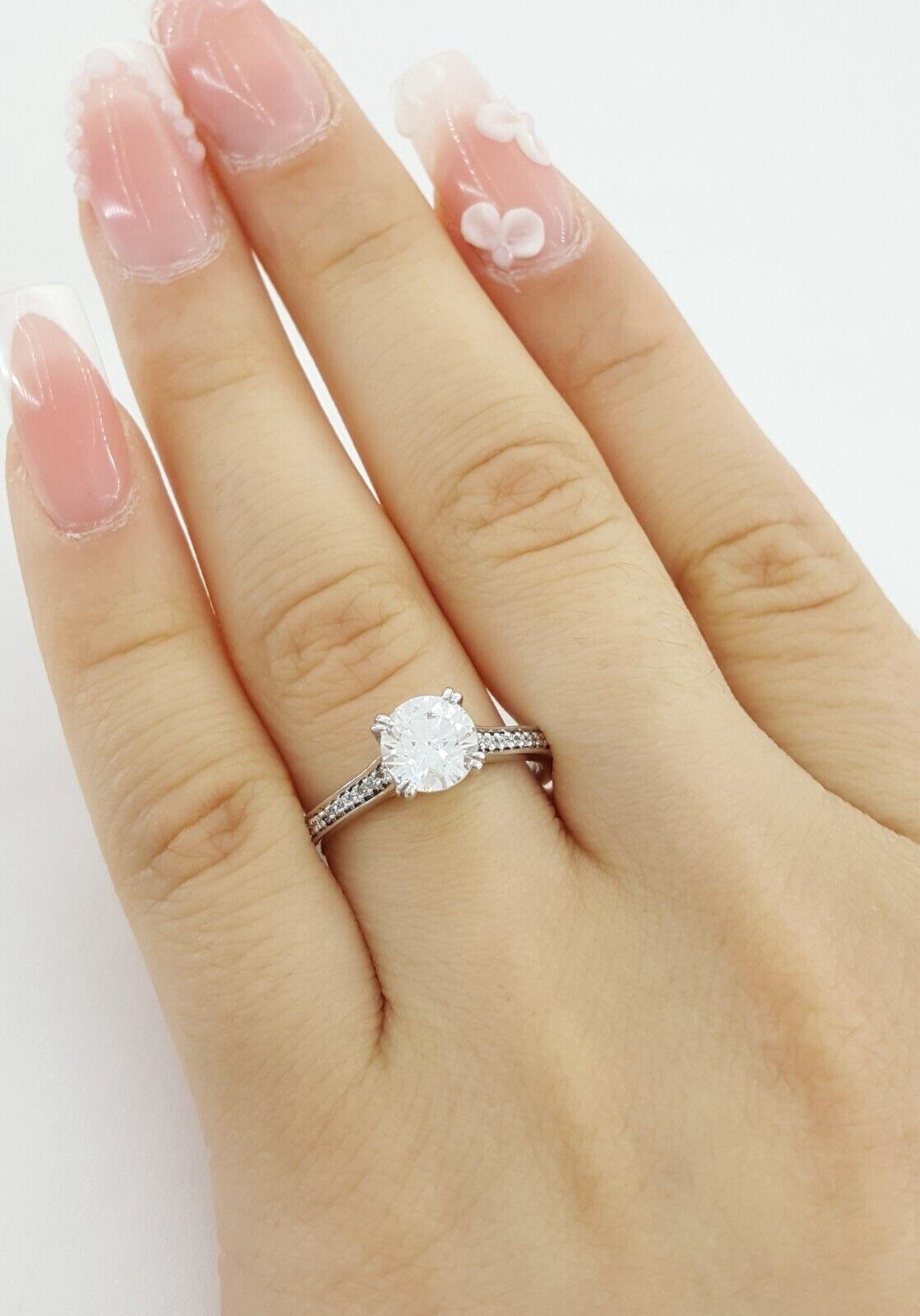 Ritani 1RZ2493 Semi-Mount Diamond 0.17ct 18k White Gold Engagement Ring Rt 1785