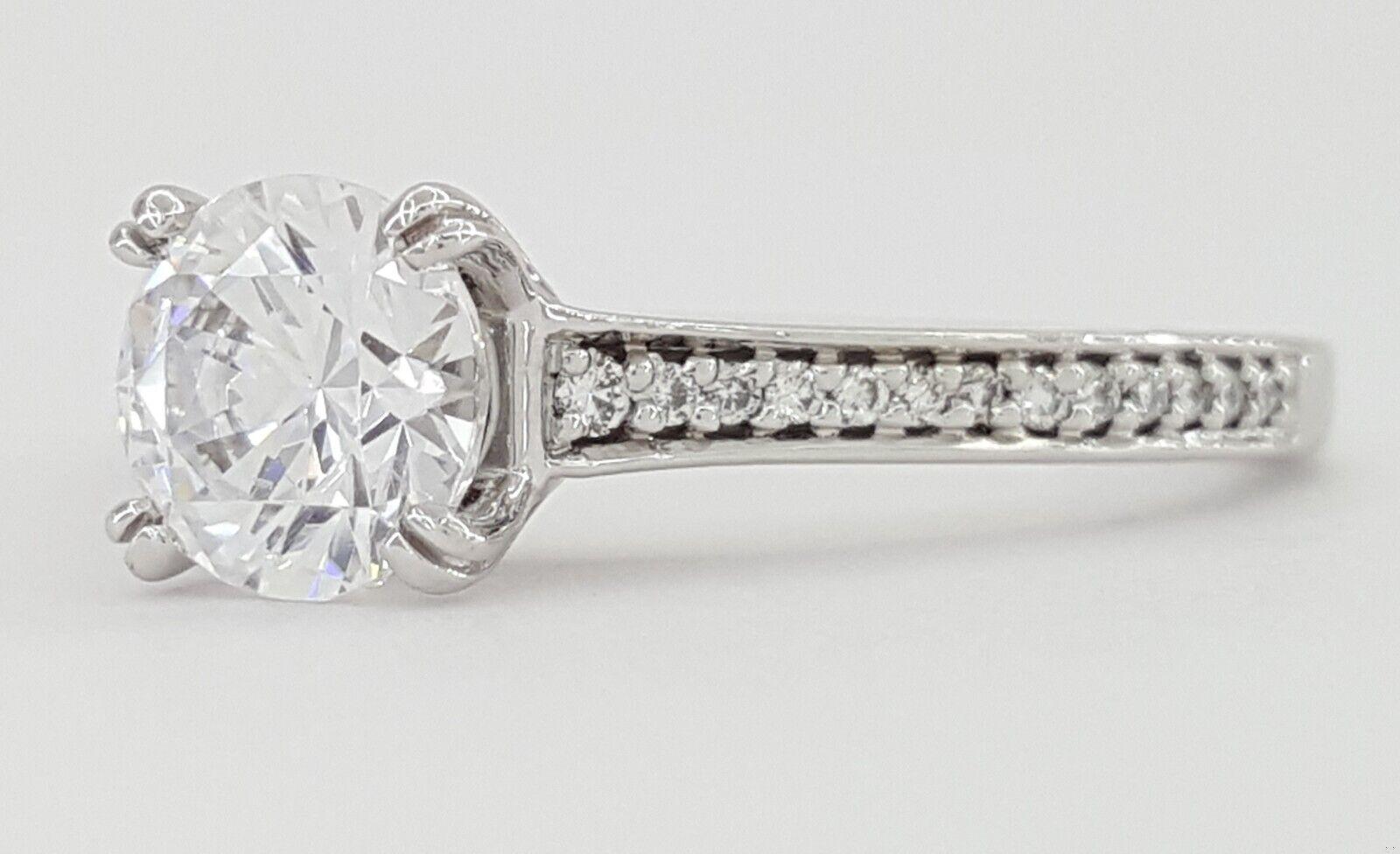 Ritani 1RZ2493 Semi-Mount Diamond 0.17ct 18k White Gold Engagement Ring Rt 1785