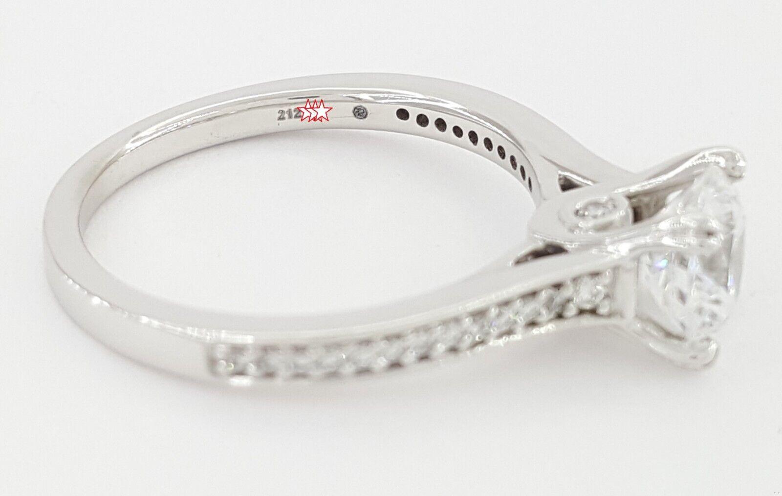 Ritani 1RZ2493 Semi-Mount Diamond 0.17ct 18k White Gold Engagement Ring Rt 1785