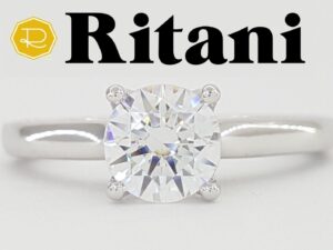Ritani 1RZ2828 Solitaire Semi-Mount 18k White Gold Engagement Ring Rtl 1176