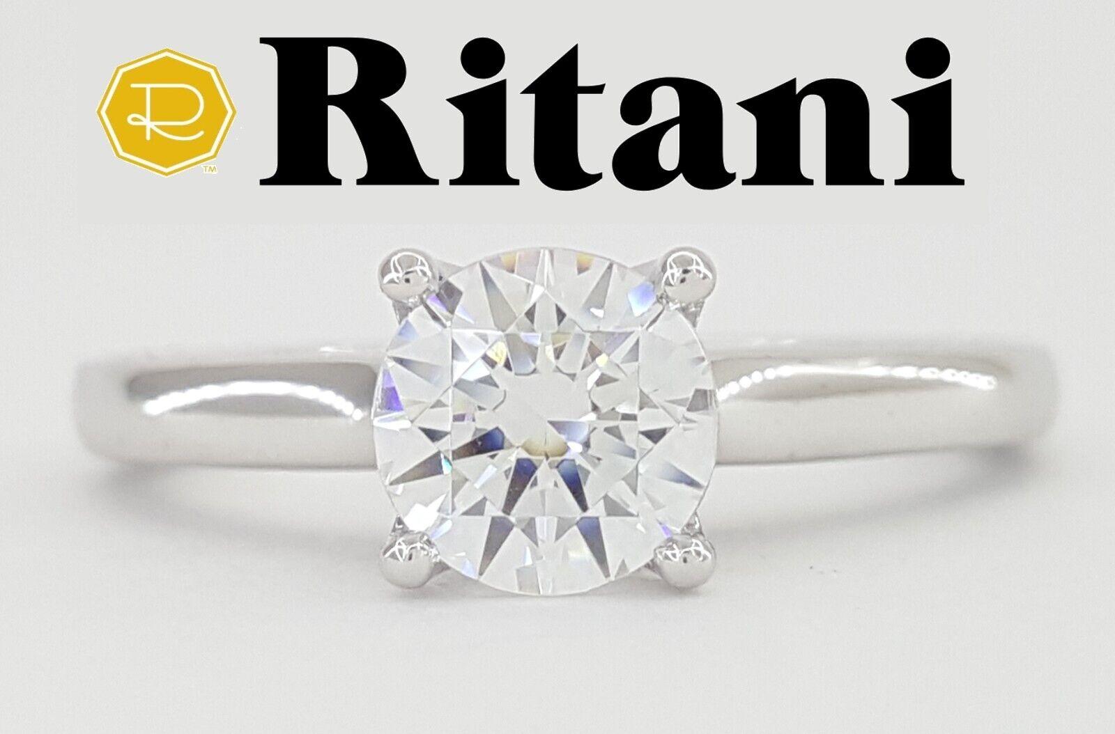 Ritani 1RZ2828 Solitaire Semi-Mount 18k White Gold Engagement Ring Rtl 1176