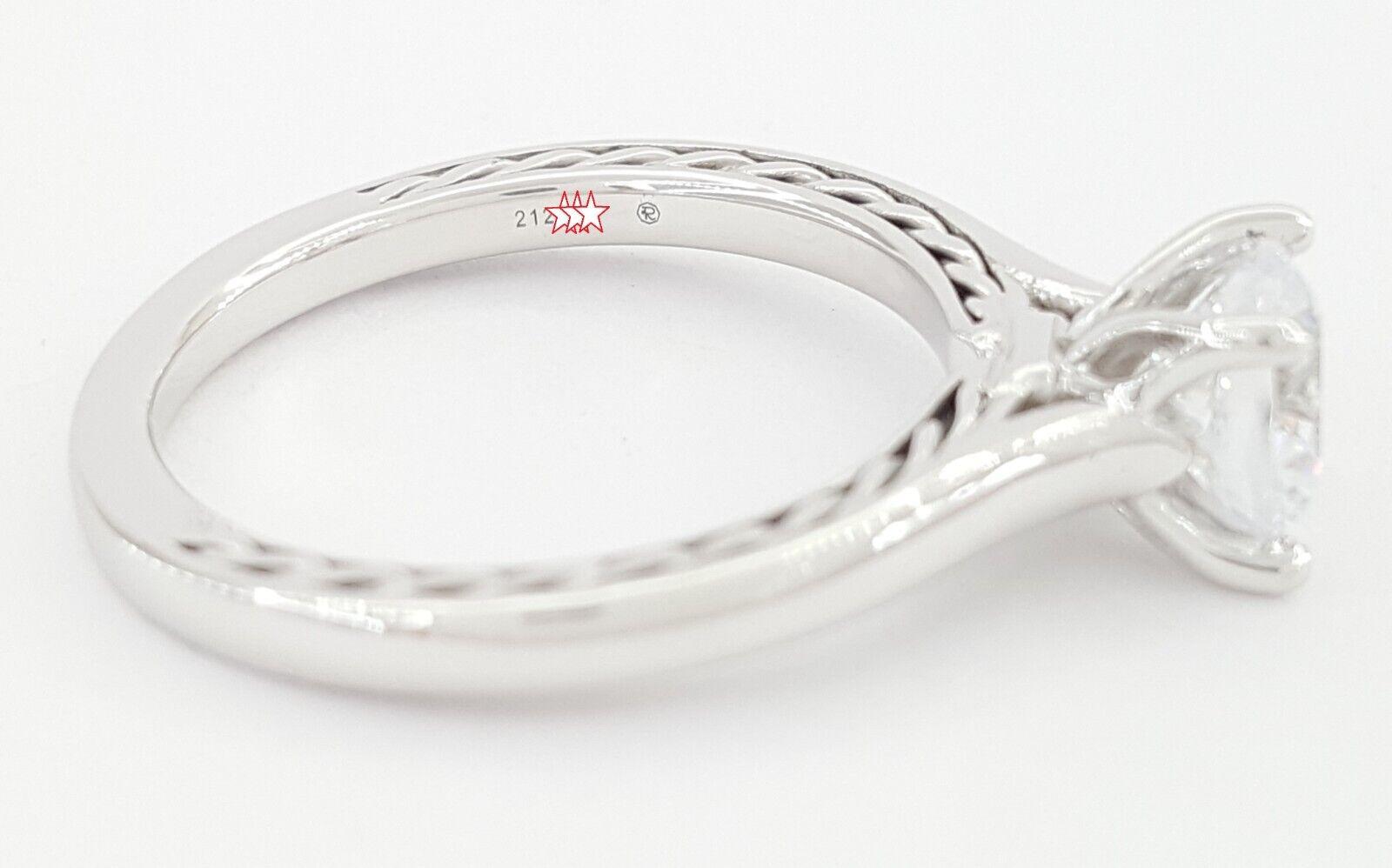 Ritani 1RZ2828 Solitaire Semi-Mount 18k White Gold Engagement Ring Rtl 1176