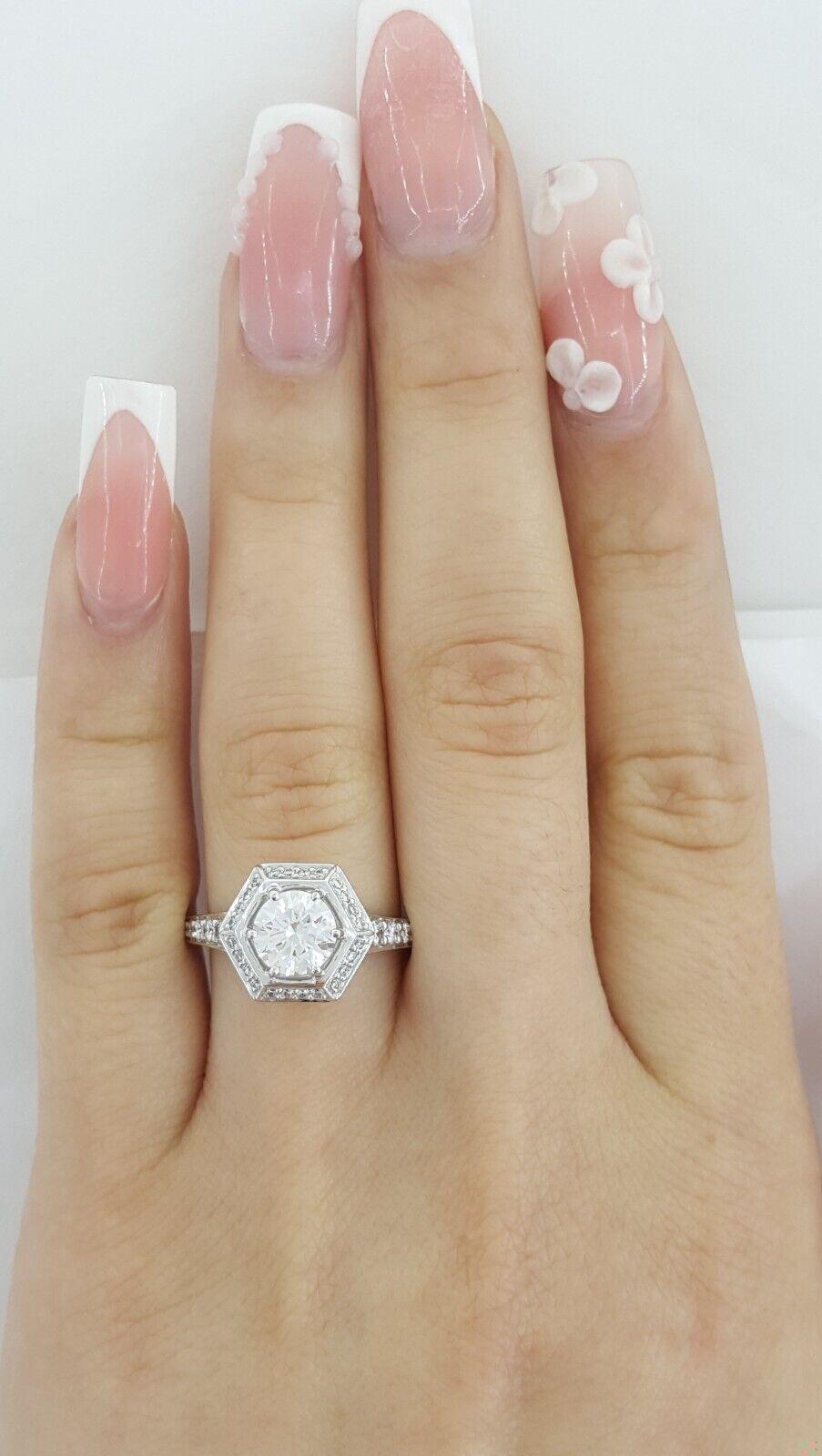 Ritani 1RZ3105 Semi-Mount Diamond 0.35ct 18k White Gold Engagement Ring Rtl 3192