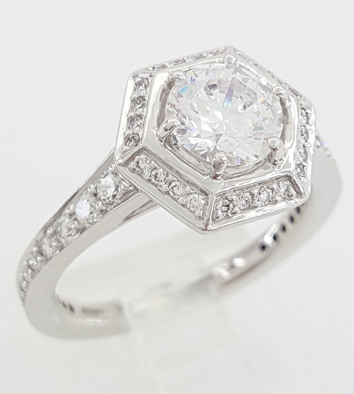 Ritani 1RZ3105 Semi-Mount Diamond 0.35ct 18k White Gold Engagement Ring Rtl 3192