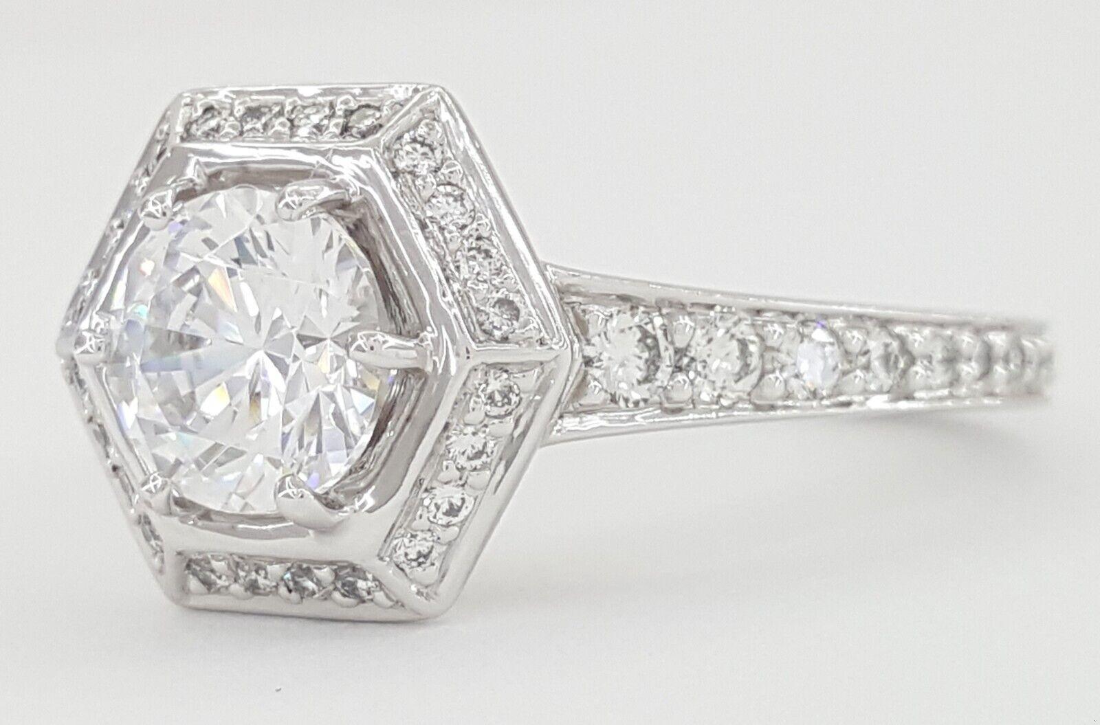 Ritani 1RZ3105 Semi-Mount Diamond 0.35ct 18k White Gold Engagement Ring Rtl 3192