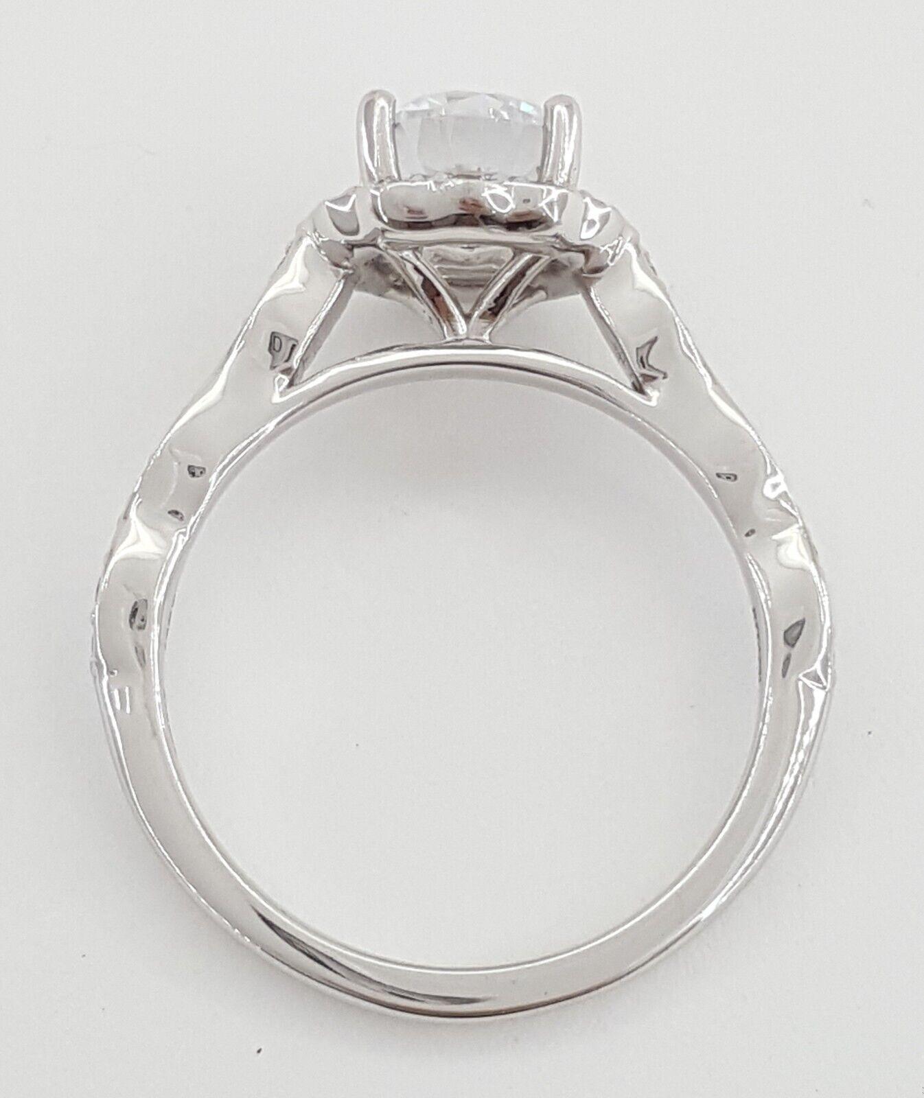 Ritani Floral Semi-Mount Diamond 0.31 ct 14k White Gold Engagement Ring Rt 1565