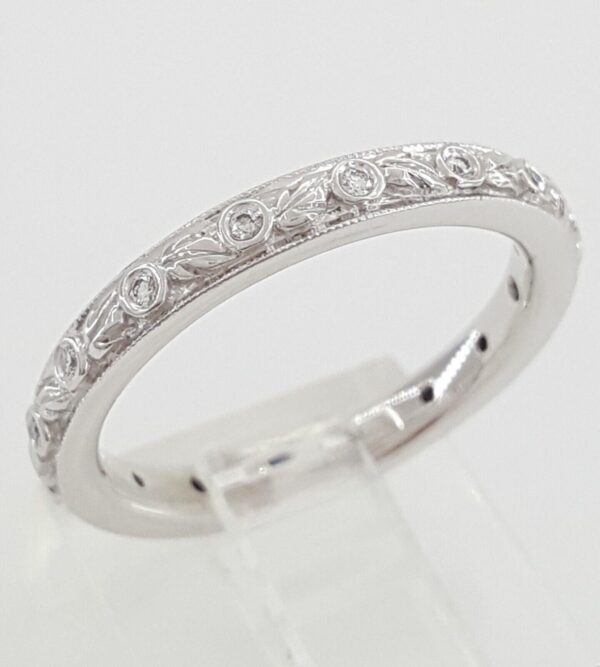 Ritani Grecian Diamond Eternity Wedding Band Ring 0.07 ct 33616 18k White Gold
