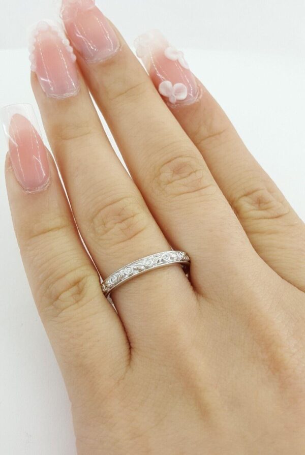 Ritani Grecian Diamond Eternity Wedding Band Ring 0.07 ct 33616 18k White Gold