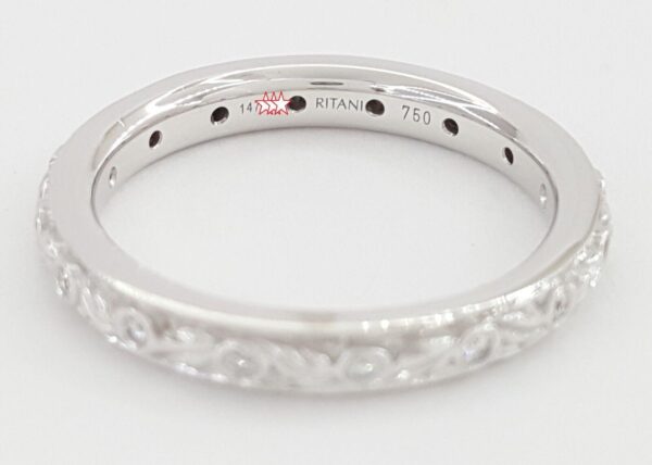 Ritani Grecian Diamond Eternity Wedding Band Ring 0.07 ct 33616 18k White Gold