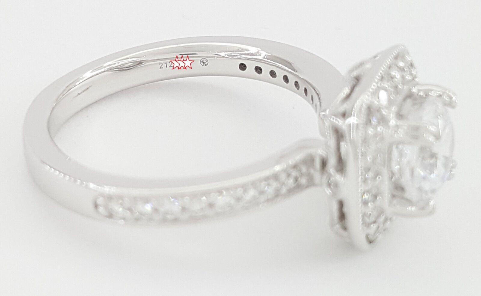 Ritani Halo Semi-Mount Diamond Engagement Ring 0.41 ct 18k White Gold 1RZ1698