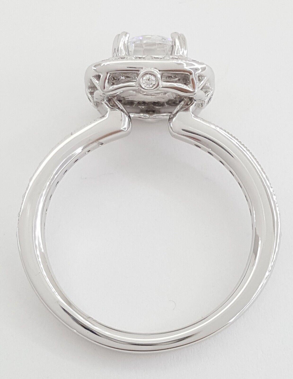 Ritani Halo Semi-Mount Diamond Engagement Ring 0.41 ct 18k White Gold 1RZ1698