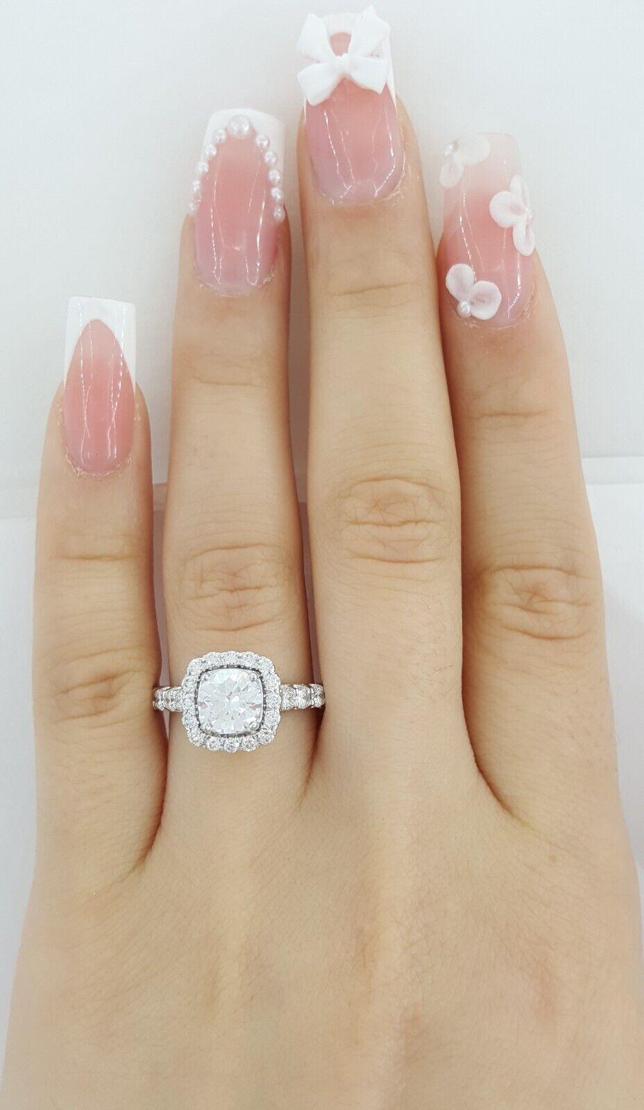 Ritani Halo Semi-Mount Diamond Engagement Ring 0.75 ct 18k White Gold 1RZ2817