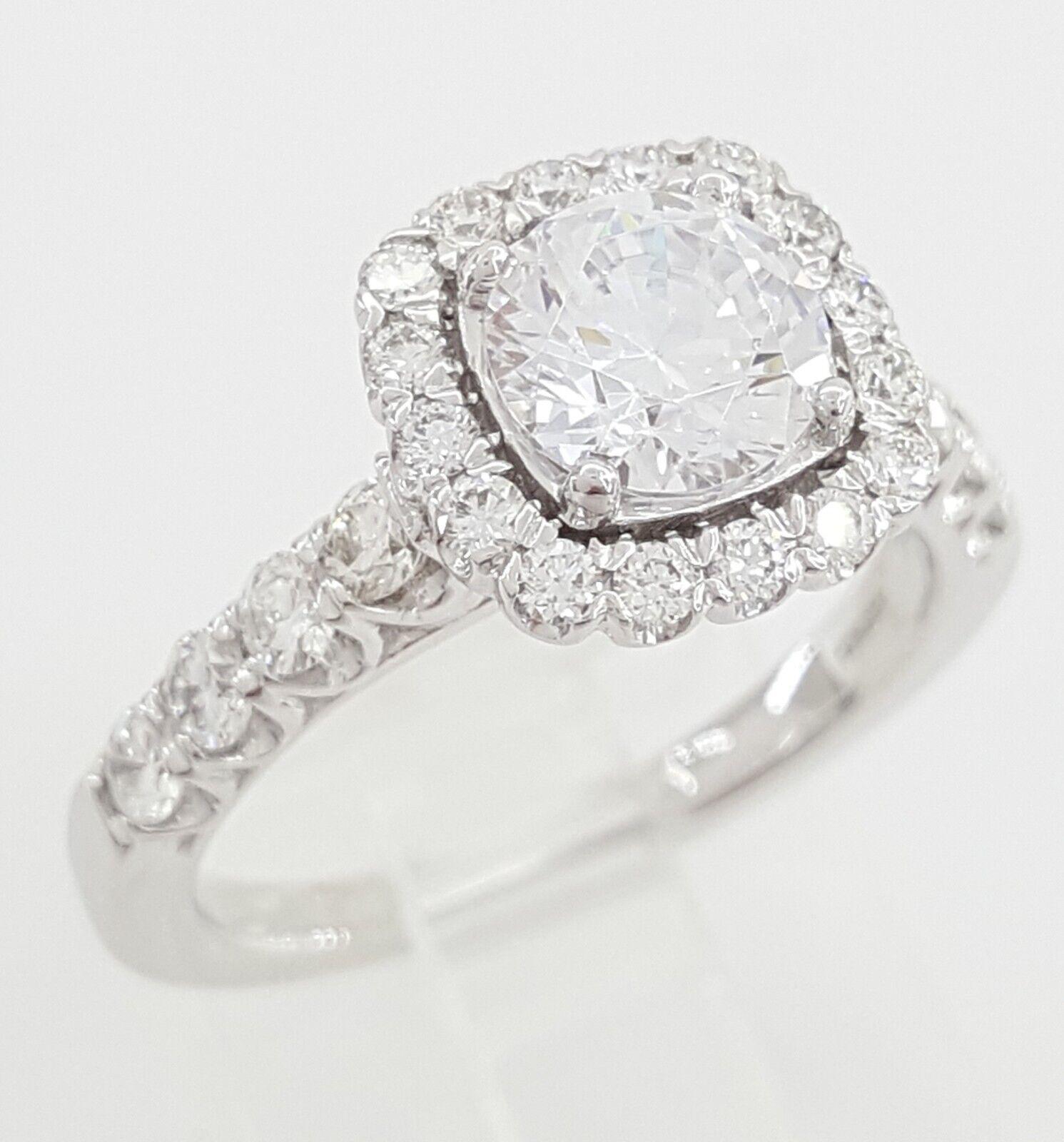 Ritani Halo Semi-Mount Diamond Engagement Ring 0.75 ct 18k White Gold 1RZ2817