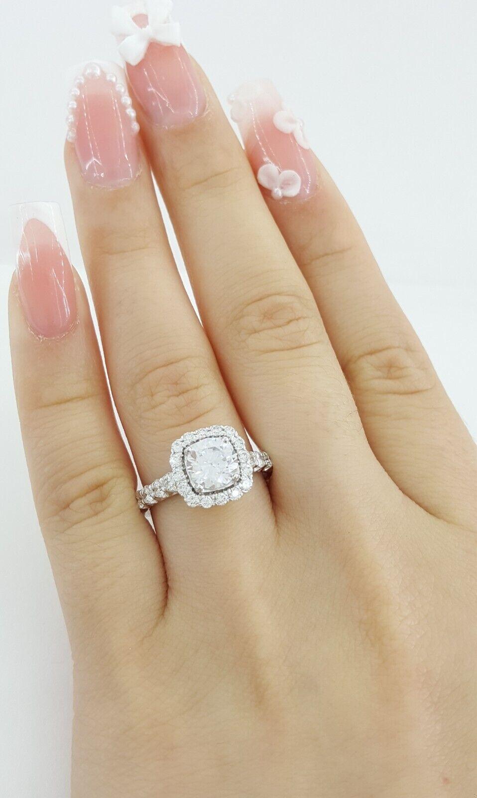 Ritani Halo Semi-Mount Diamond Engagement Ring 0.75 ct 18k White Gold 1RZ2817