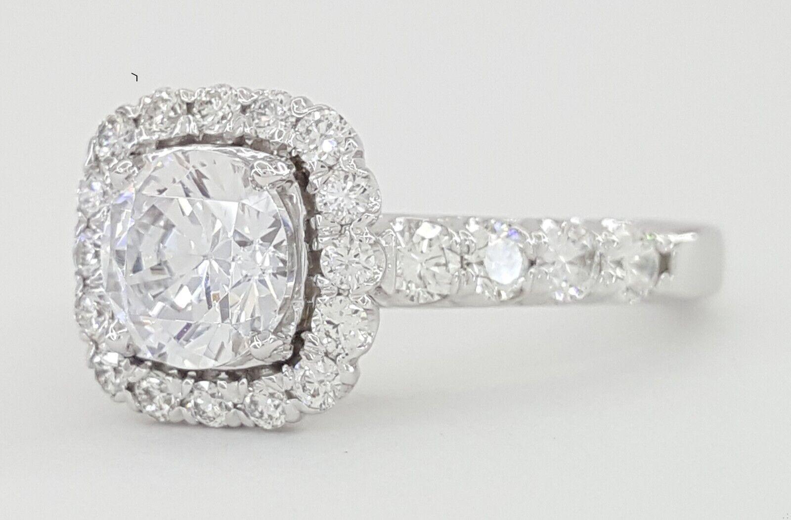 Ritani Halo Semi-Mount Diamond Engagement Ring 0.75 ct 18k White Gold 1RZ2817