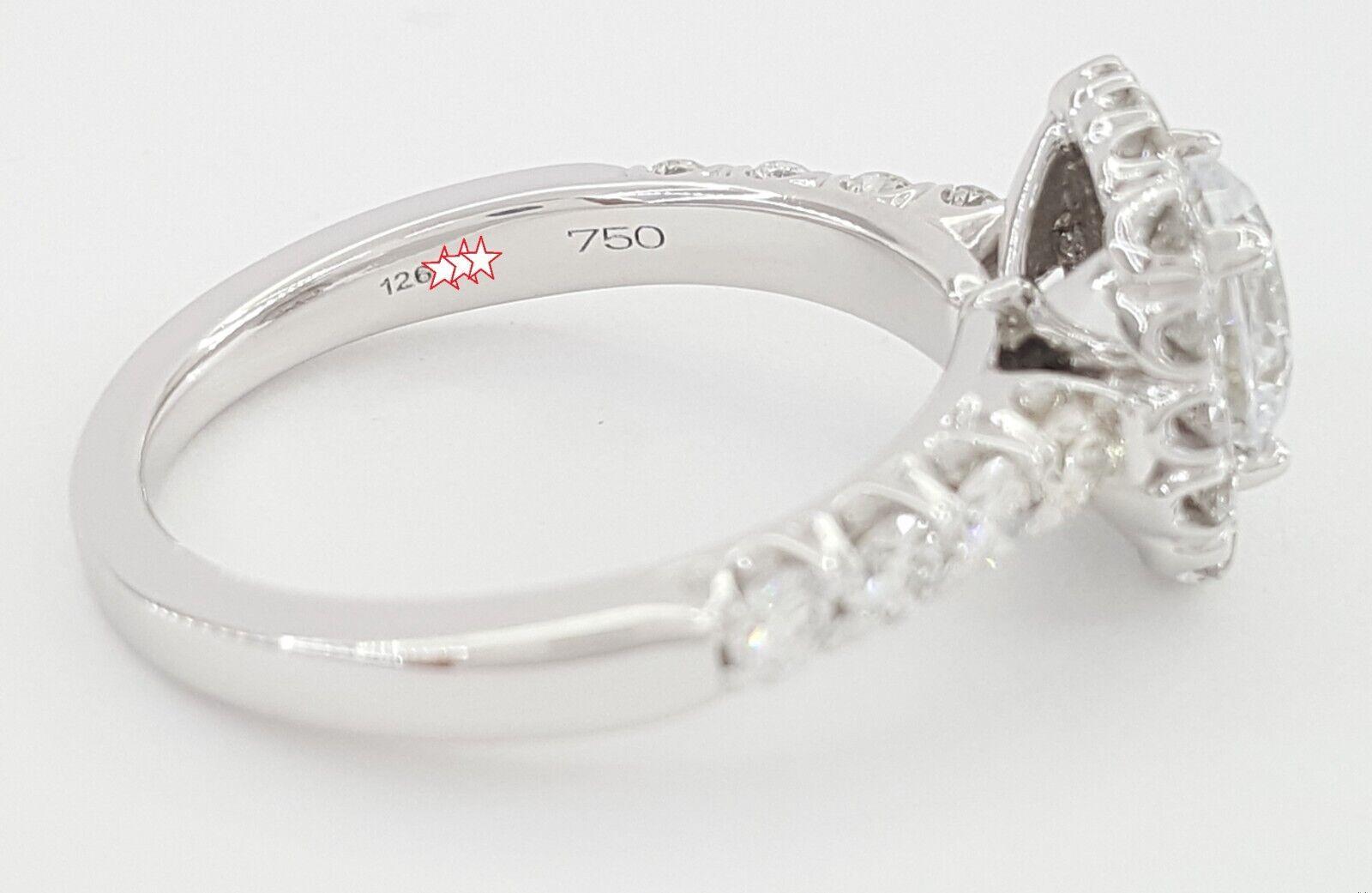 Ritani Halo Semi-Mount Diamond Engagement Ring 0.75 ct 18k White Gold 1RZ2817