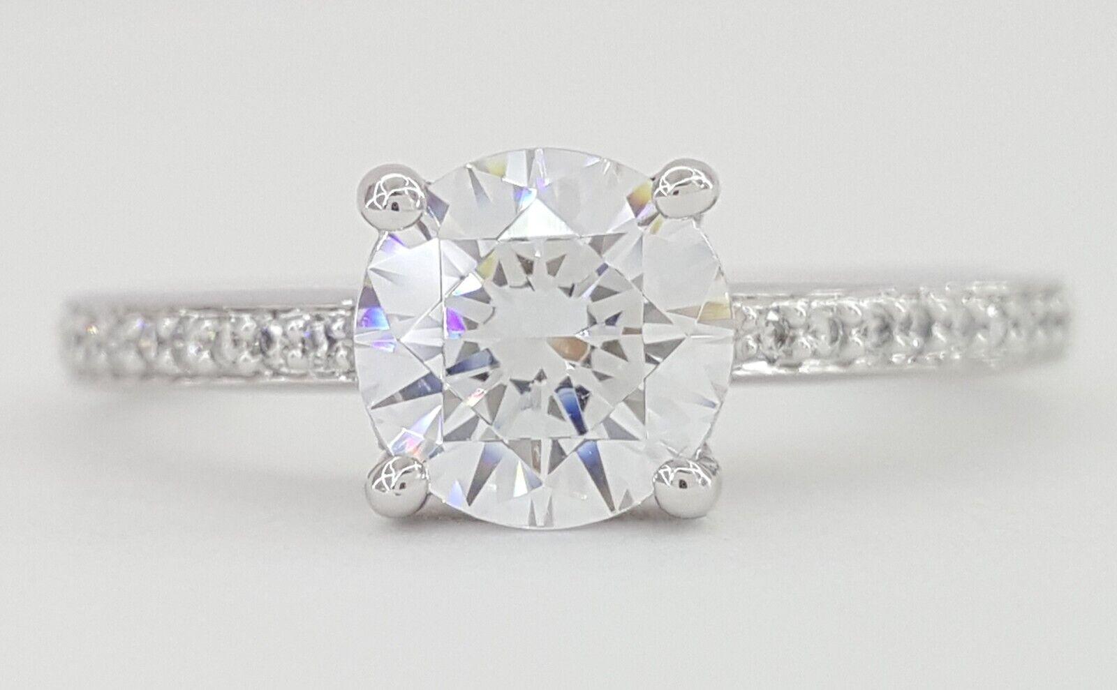 Ritani Hidden Halo Semi-Mount Diamond Engagement Ring 0.2 ct 18k White Gold