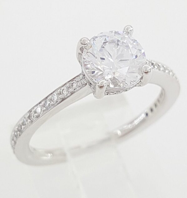 Ritani Hidden Halo Semi-Mount Diamond Engagement Ring 0.2 ct 18k White Gold