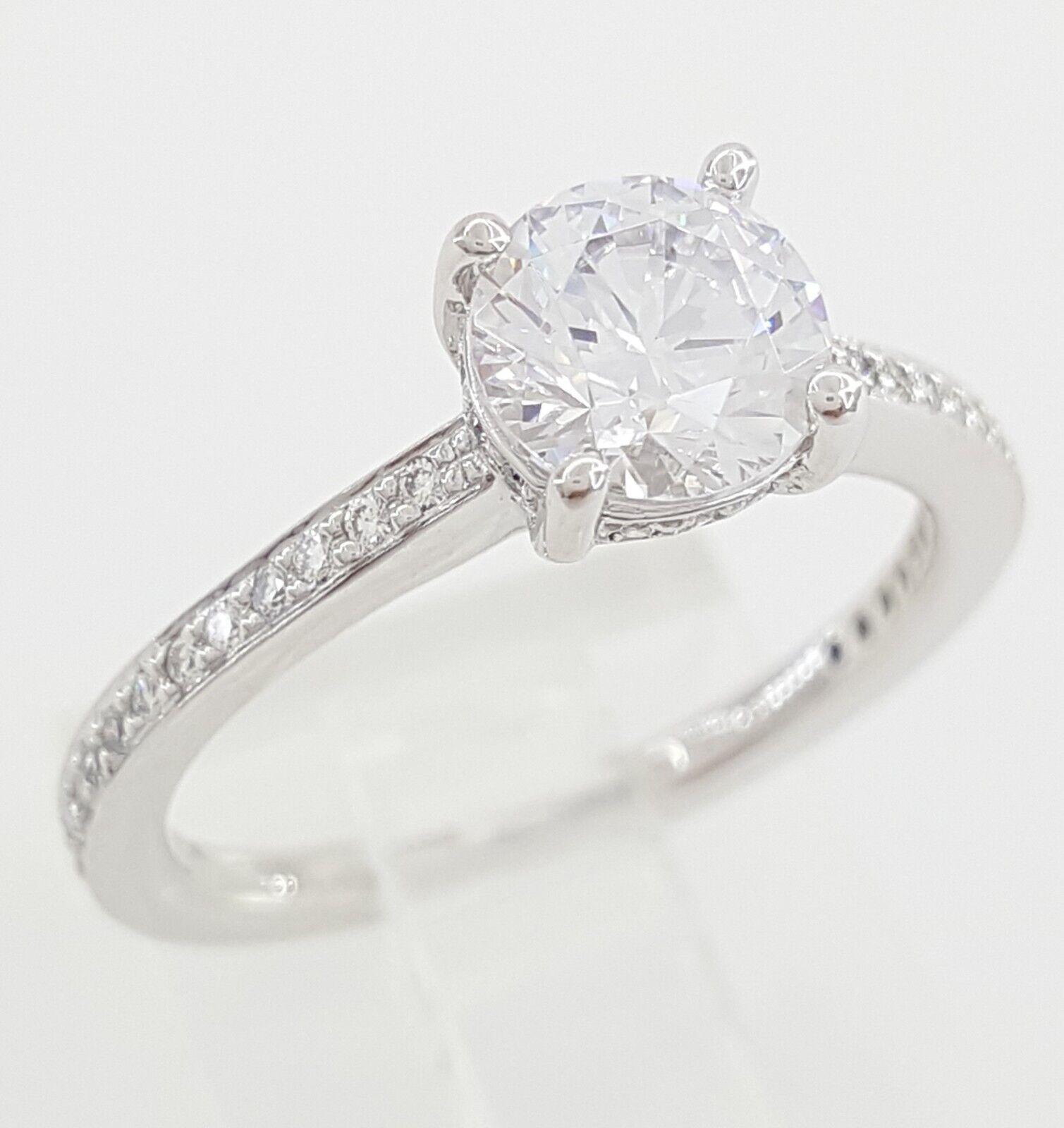 Ritani Hidden Halo Semi-Mount Diamond Engagement Ring 0.2 ct 18k White Gold