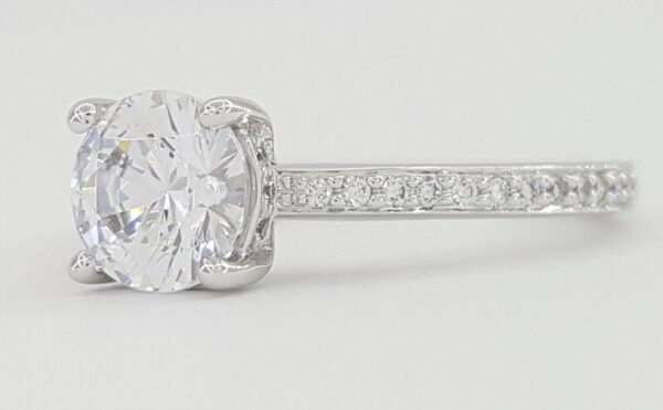 Ritani Hidden Halo Semi-Mount Diamond Engagement Ring 0.2 ct 18k White Gold