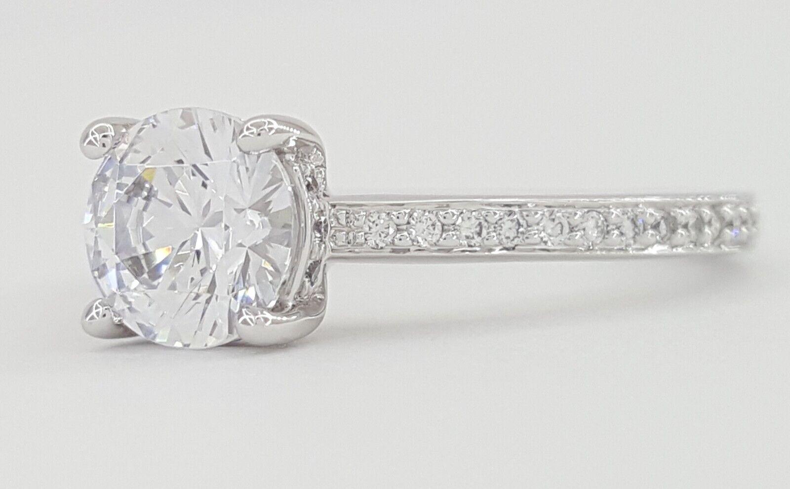 Ritani Hidden Halo Semi-Mount Diamond Engagement Ring 0.2 ct 18k White Gold