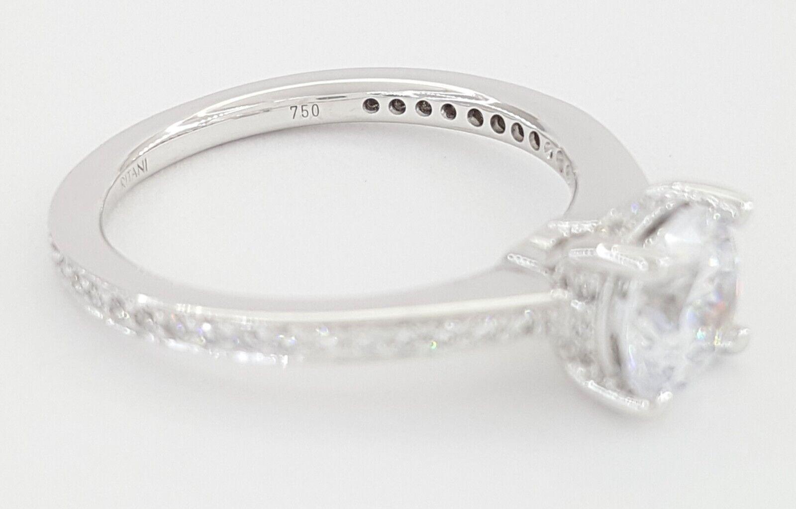 Ritani Hidden Halo Semi-Mount Diamond Engagement Ring 0.2 ct 18k White Gold
