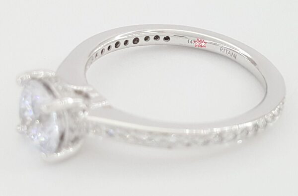 Ritani Hidden Halo Semi-Mount Diamond Engagement Ring 0.2 ct 18k White Gold