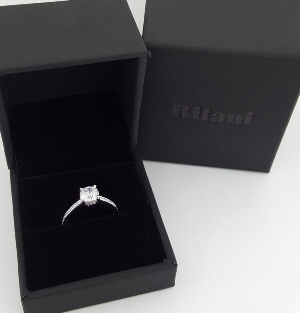 Ritani Hidden Halo Semi-Mount Diamond Engagement Ring 0.2 ct 18k White Gold