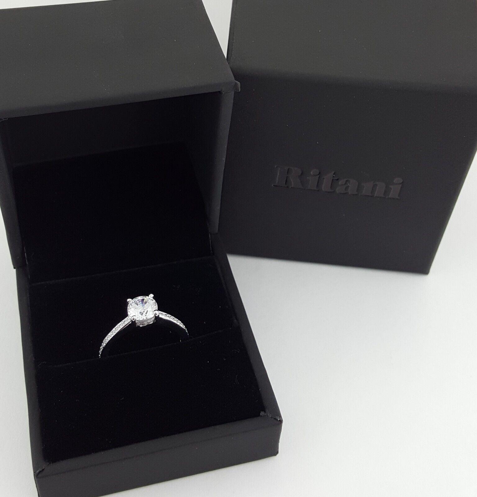 Ritani Hidden Halo Semi-Mount Diamond Engagement Ring 0.2 ct 18k White Gold
