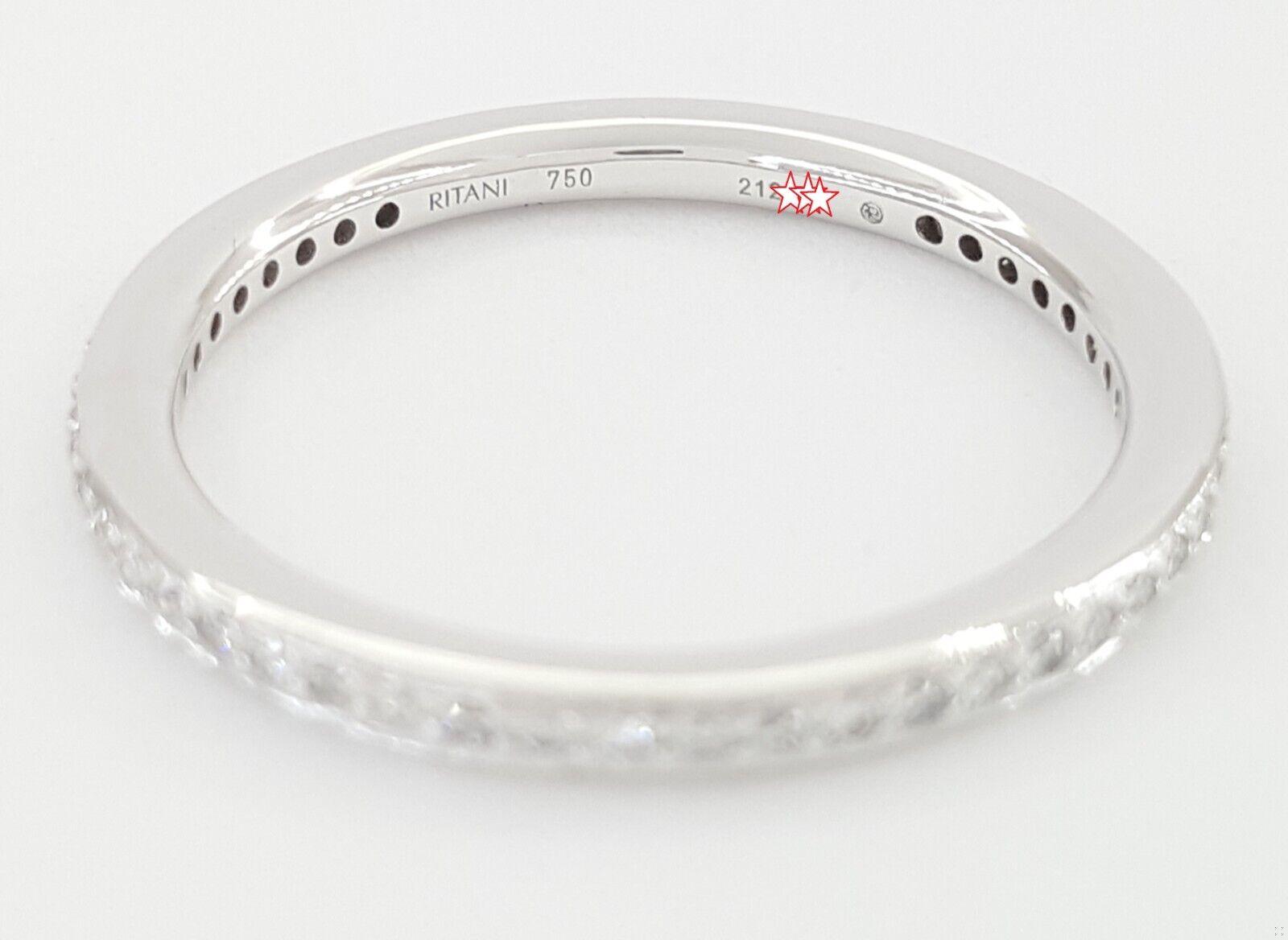 Ritani Micropave Diamond Eternity Wedding Band Ring 0.24 ct 31694 18k White Gold