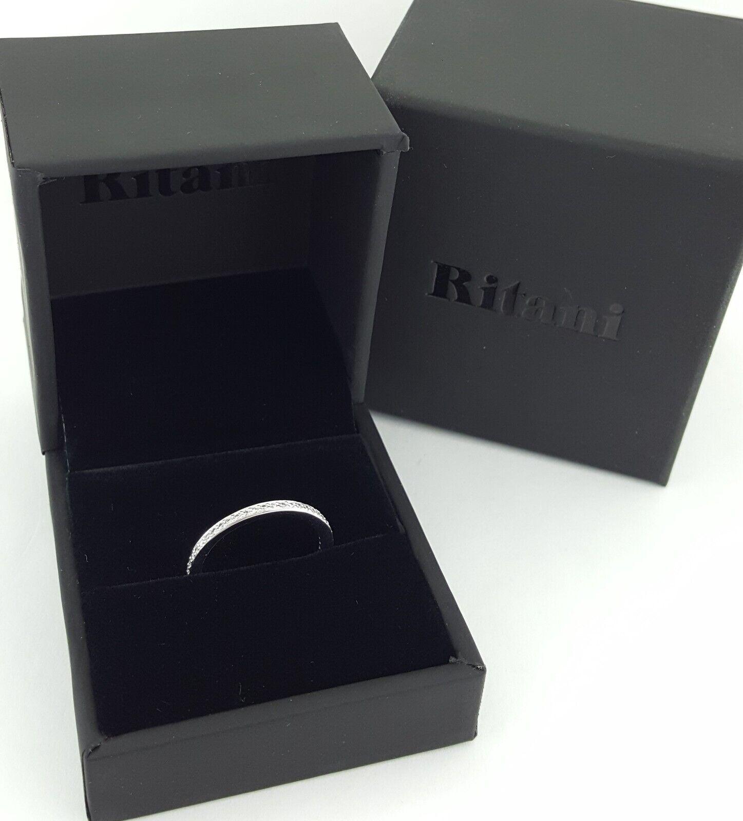 Ritani Micropave Diamond Eternity Wedding Band Ring 0.24 ct 31694 18k White Gold