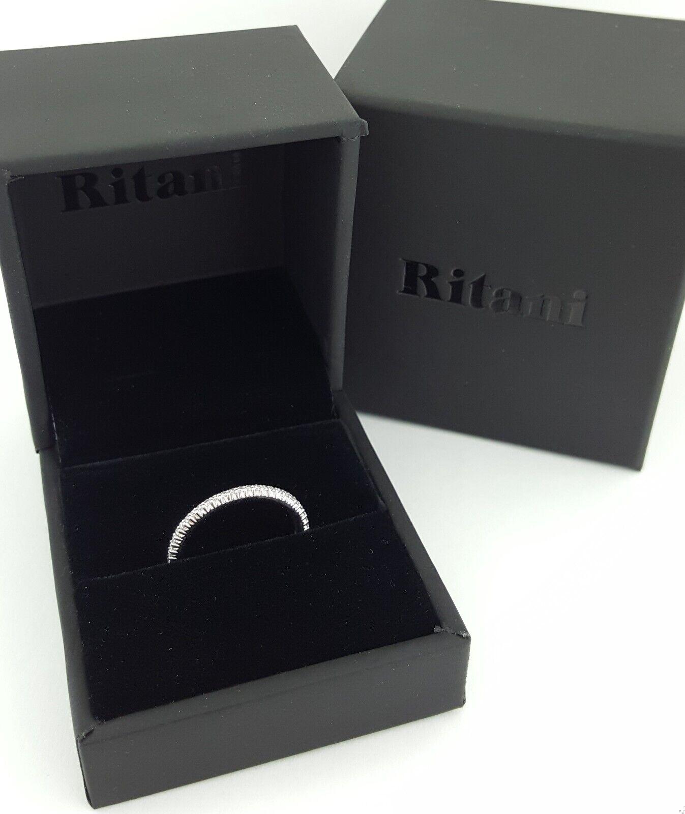 Ritani Micropave Diamond Eternity Wedding Band Ring 0.30 ct 33700 18k White Gold