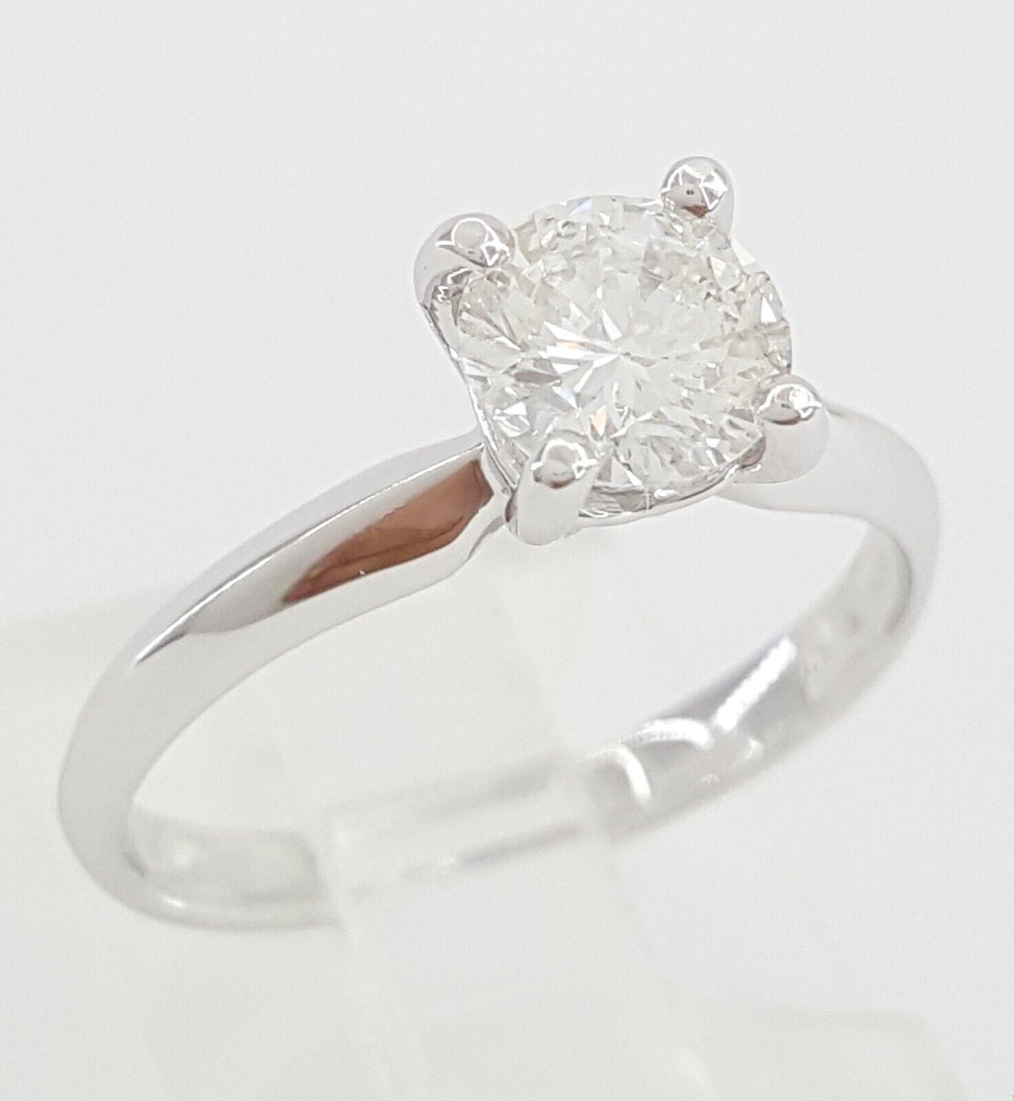 Ritani Natural Round Diamond Solitaire Engagement Ring 0.84 ct 18K & Plat 4,195