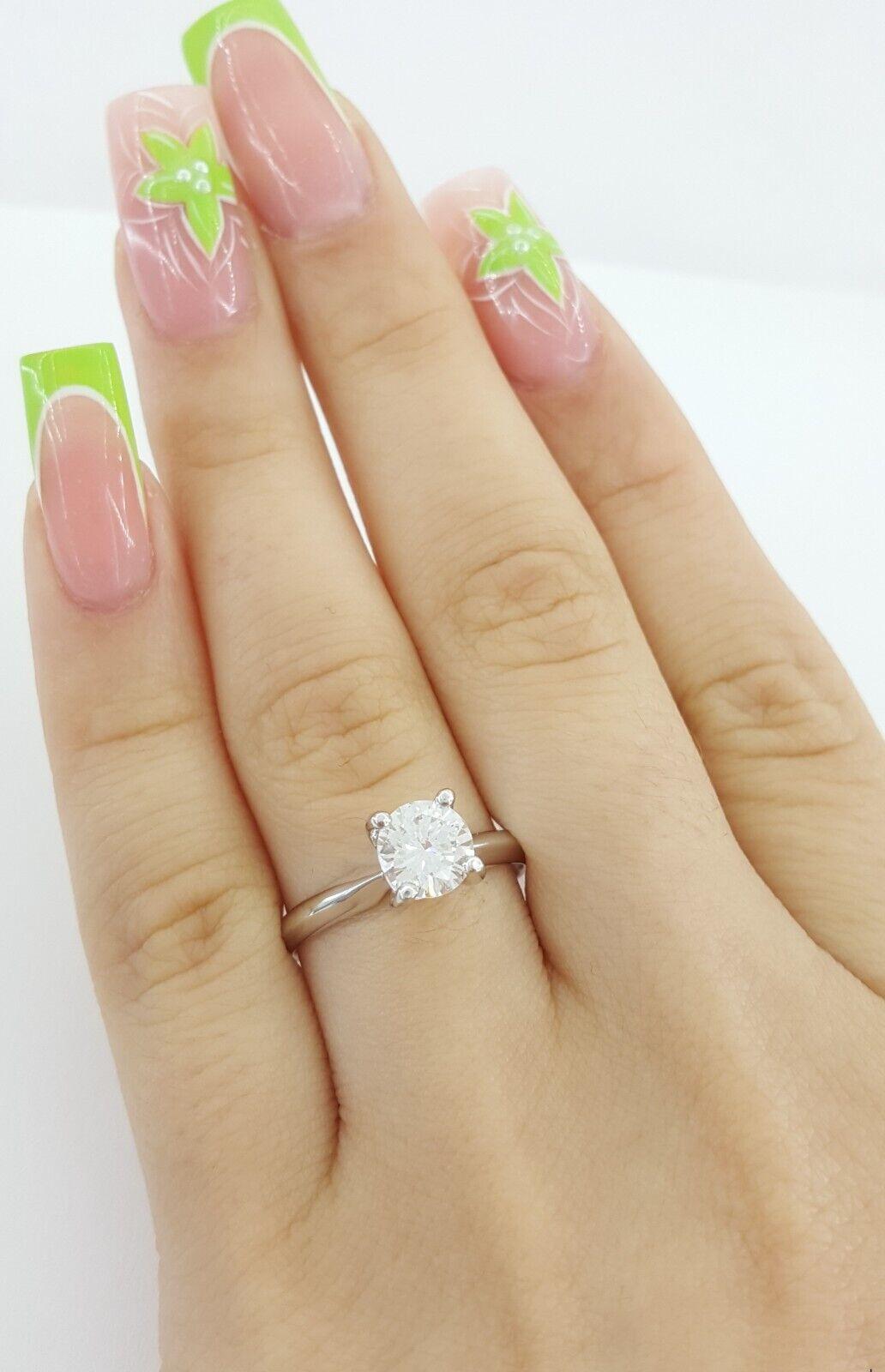 Ritani Natural Round Diamond Solitaire Engagement Ring 0.84 ct 18K & Plat 4,195