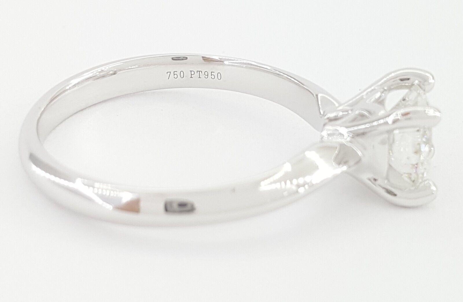 Ritani Natural Round Diamond Solitaire Engagement Ring 0.84 ct 18K & Plat 4,195