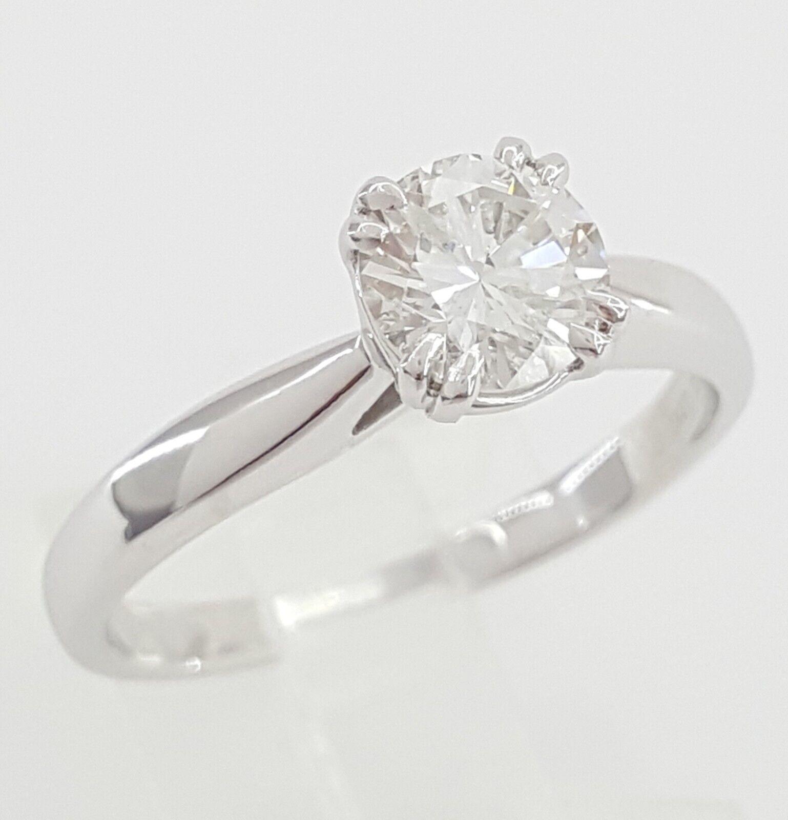 Ritani Natural Round Diamond Solitaire Engagement Ring 1.01 ct 14k & Platinum