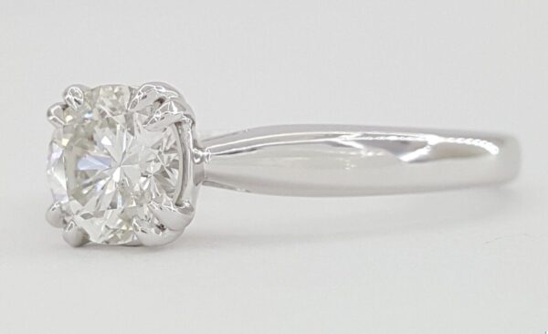 Ritani Natural Round Diamond Solitaire Engagement Ring 1.01 ct 14k & Platinum