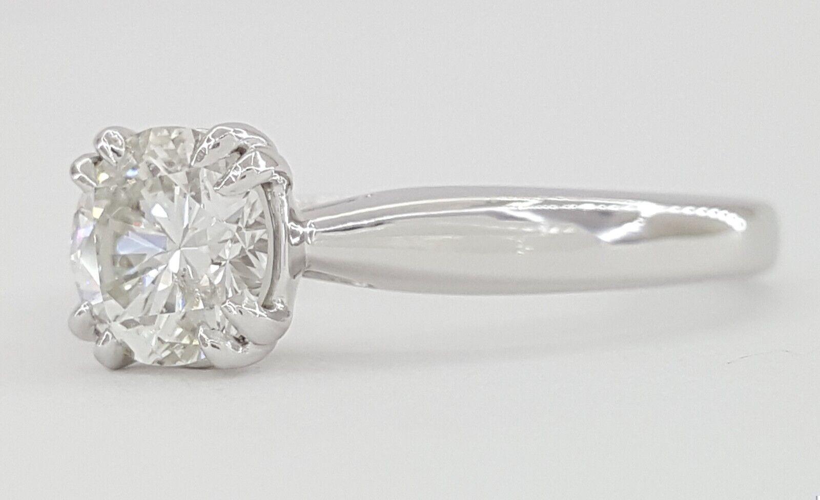 Ritani Natural Round Diamond Solitaire Engagement Ring 1.01 ct 14k & Platinum