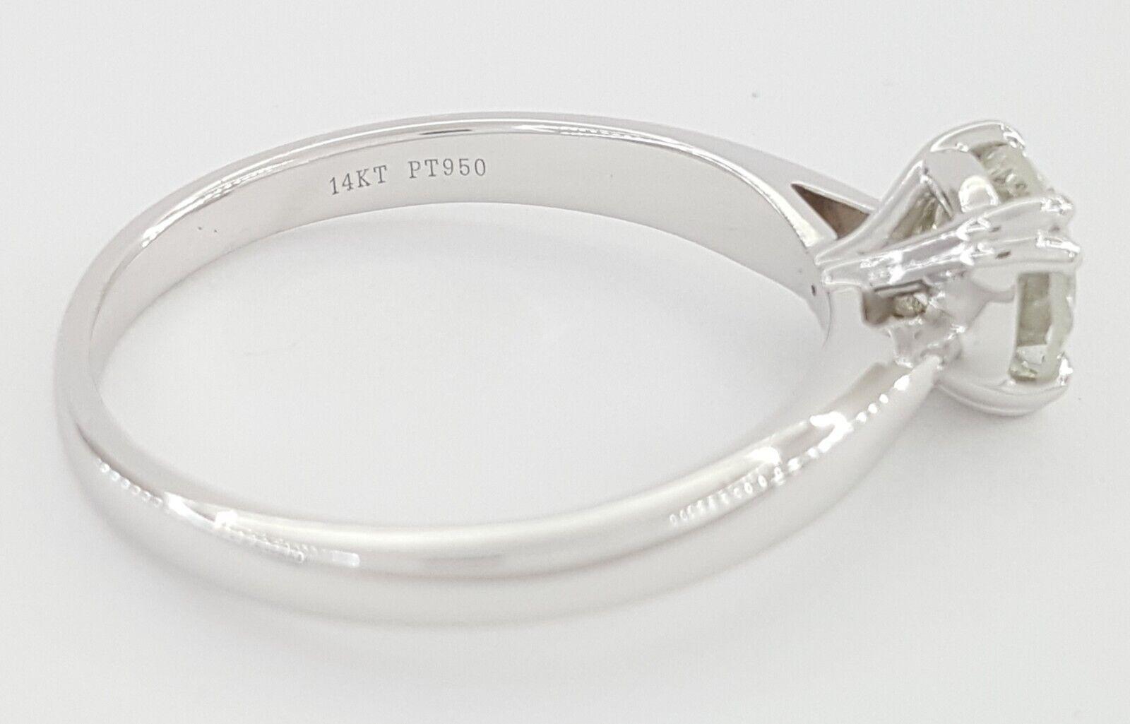 Ritani Natural Round Diamond Solitaire Engagement Ring 1.01 ct 14k & Platinum