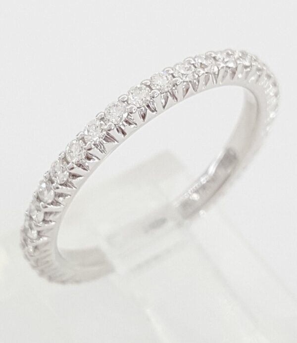 Ritani S35-8 Stackable Eternity 0.64 ct 18K White Round Diamond Band Rtl 2,600