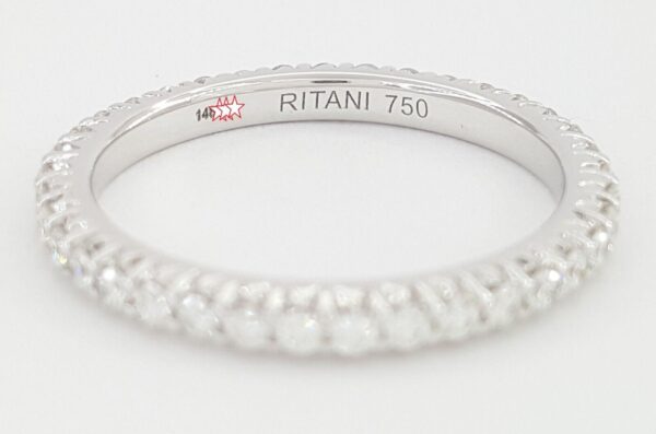 Ritani S35-8 Stackable Eternity 0.64 ct 18K White Round Diamond Band Rtl 2,600
