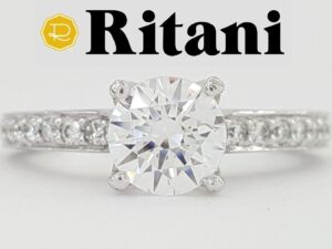 Ritani Semi-Mount Braided Diamond 0.25 ct 18k White Gold Engagement Ring 1RZ2830