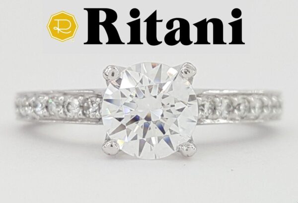 Ritani Semi-Mount Braided Diamond 0.25 ct 18k White Gold Engagement Ring 1RZ2830