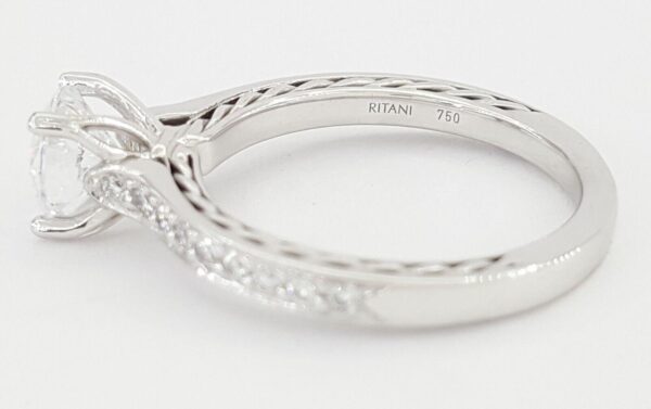 Ritani Semi-Mount Braided Diamond 0.25 ct 18k White Gold Engagement Ring 1RZ2830