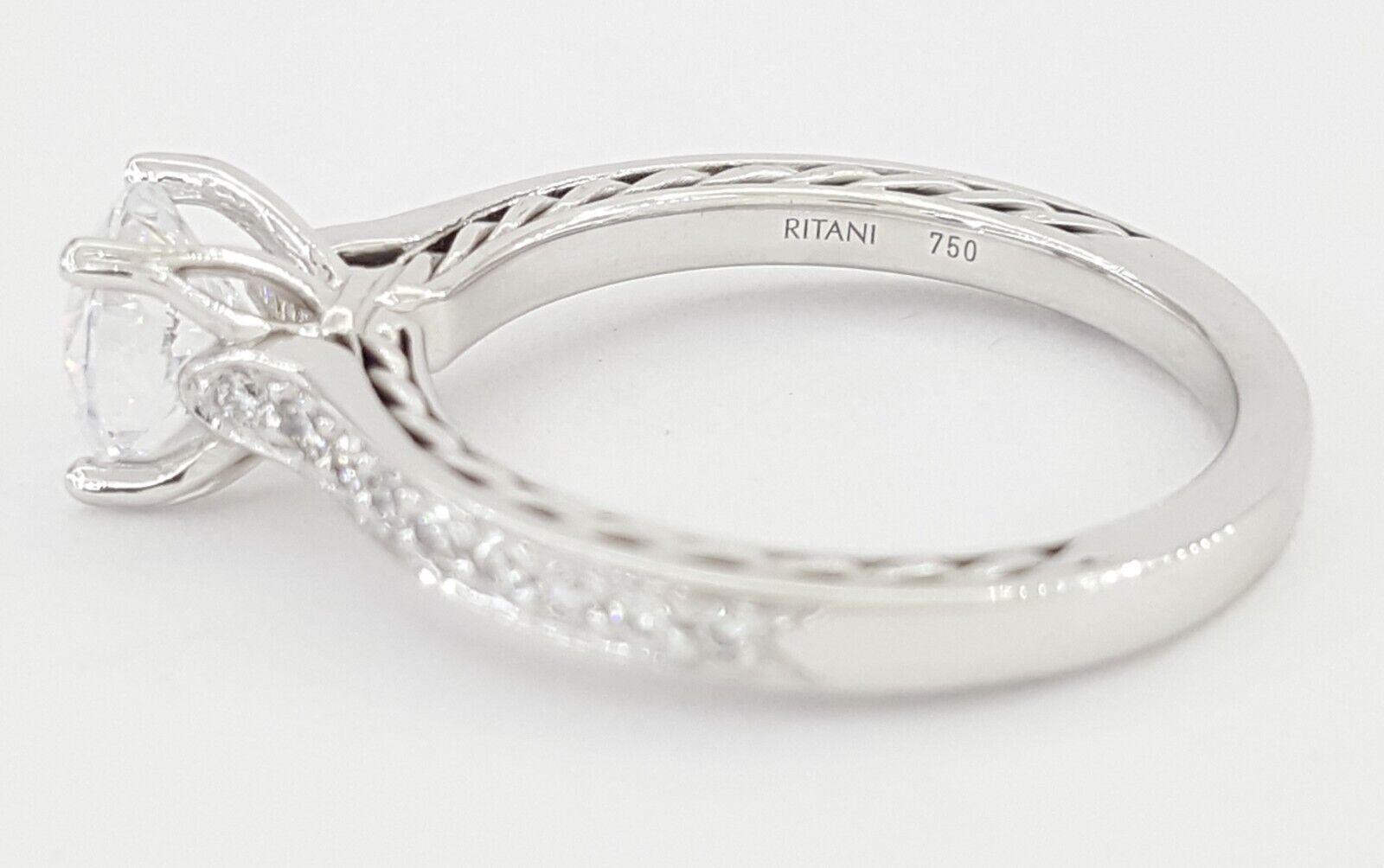 Ritani Semi-Mount Braided Diamond 0.25 ct 18k White Gold Engagement Ring 1RZ2830