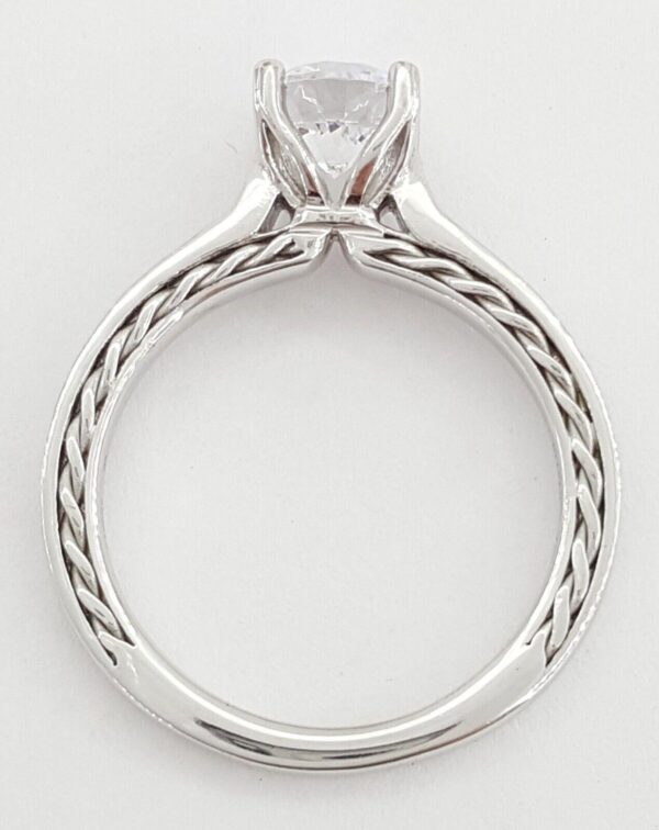Ritani Semi-Mount Braided Diamond 0.25 ct 18k White Gold Engagement Ring 1RZ2830